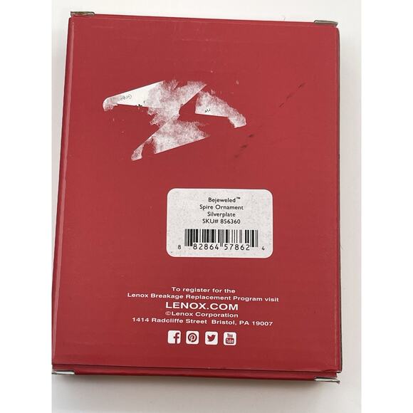 Lenox Silverplate Bejeweled Spire Christmas Ornament Keepsake NIB 856360 - Picture 5 of 5